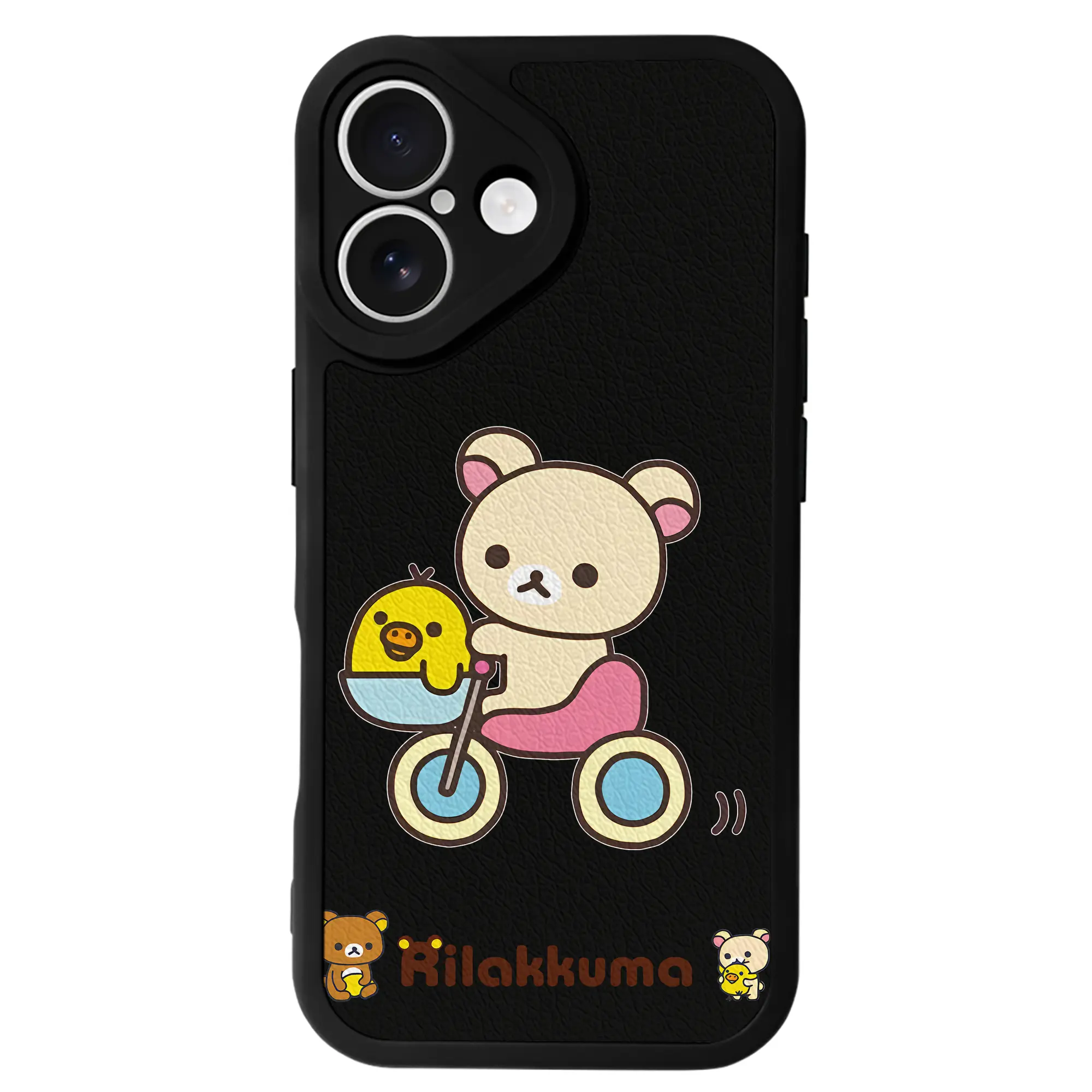 リラックマ (Rilakkuma) グッズ コリラックマ (Korirakkuma) - IPhone 16シリーズ対応 ・ シリコンスマホケース ・ レザー調 ・ 高精度フィット ・ 耐衝撃 ・ ワイヤレス充電対応 ・ 精密カット